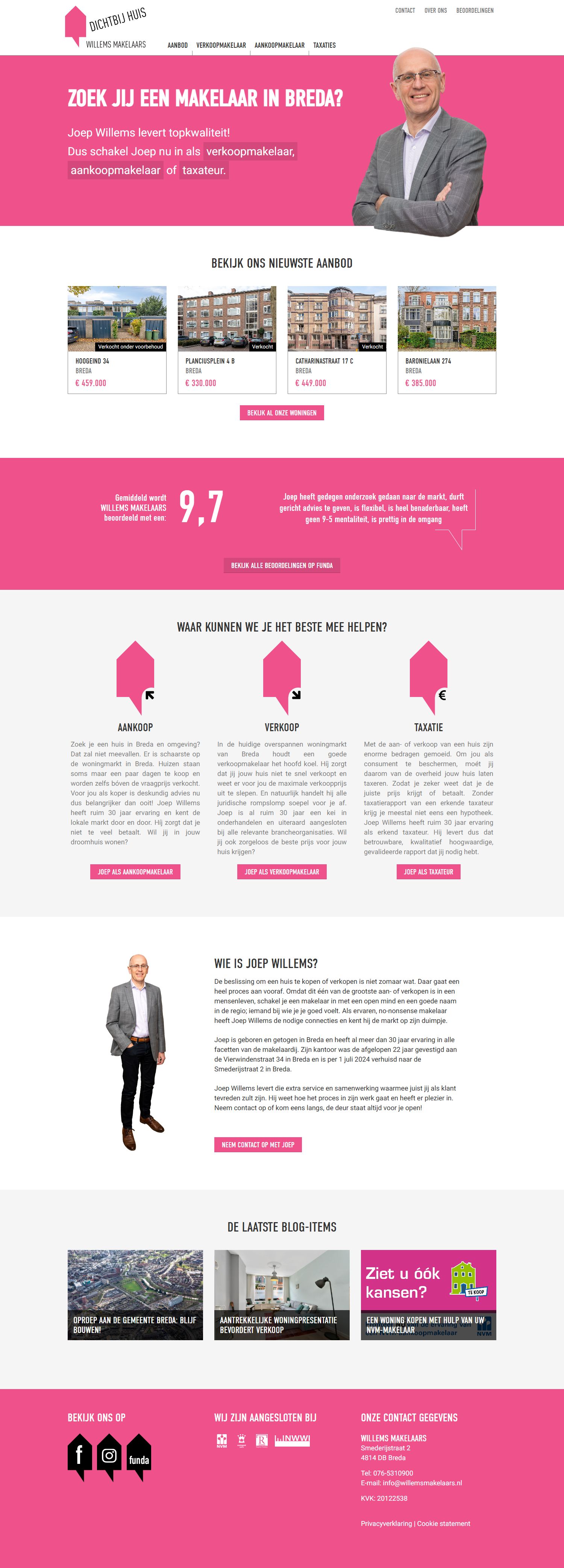 Screenshot van de website van willemsmakelaars.nl