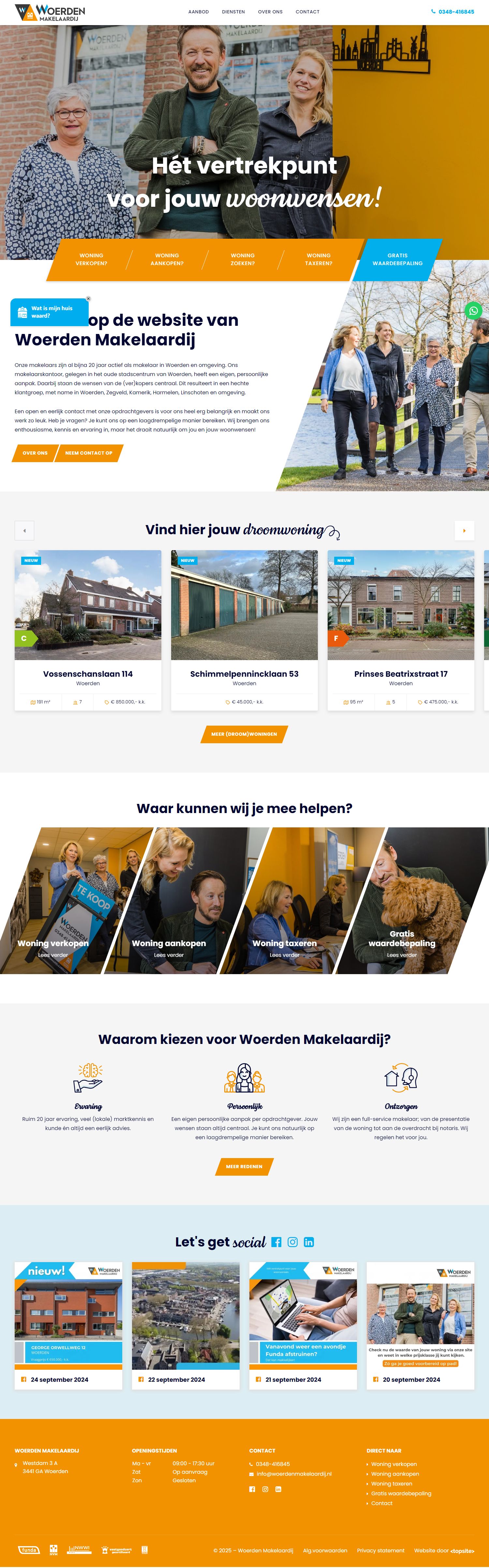 Screenshot van de website van www.woerdenmakelaardij.nl