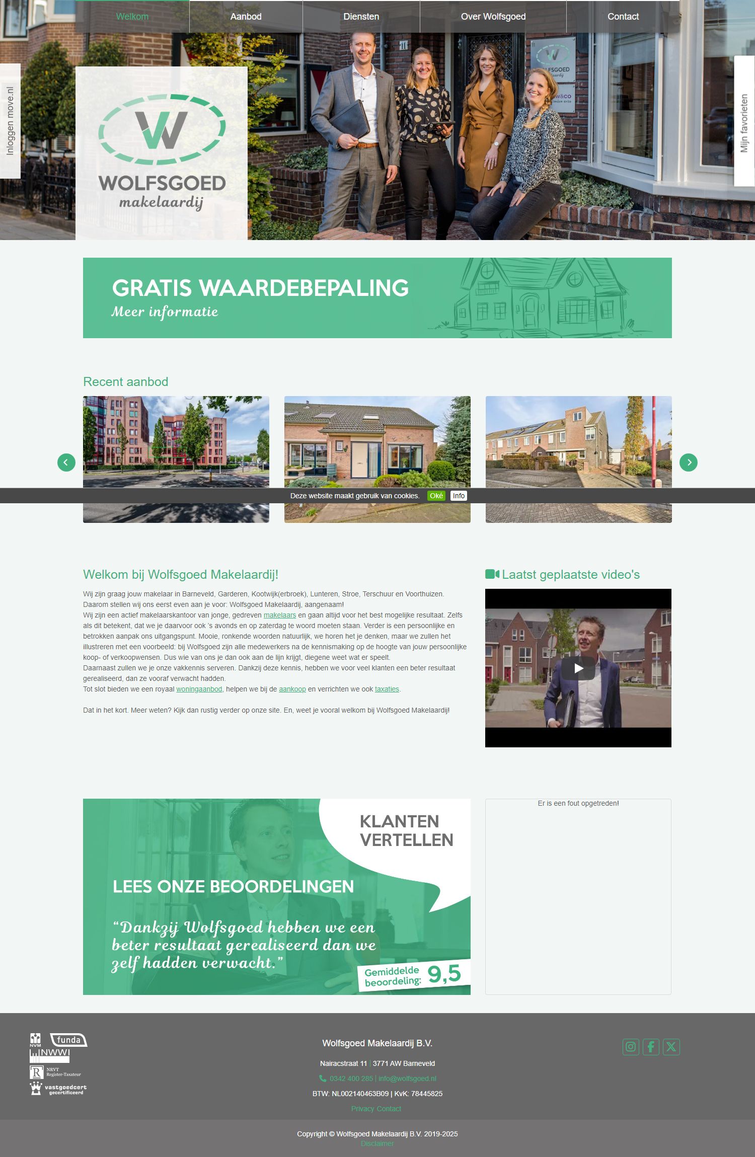 Screenshot van de website van www.wolfsgoed.nl