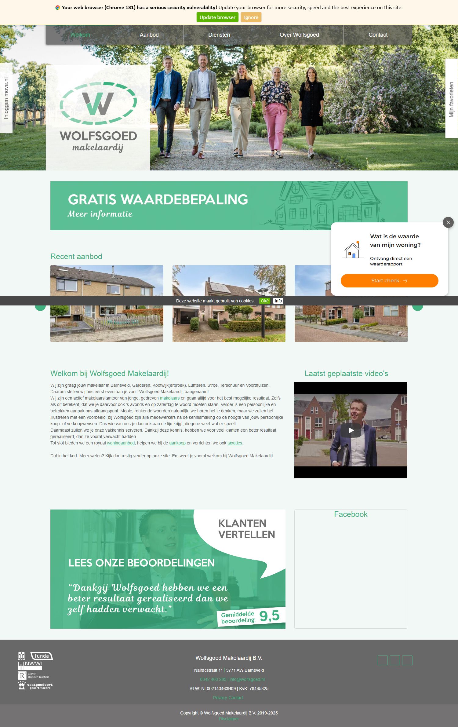 Screenshot van de website van www.wolfsgoed.nl