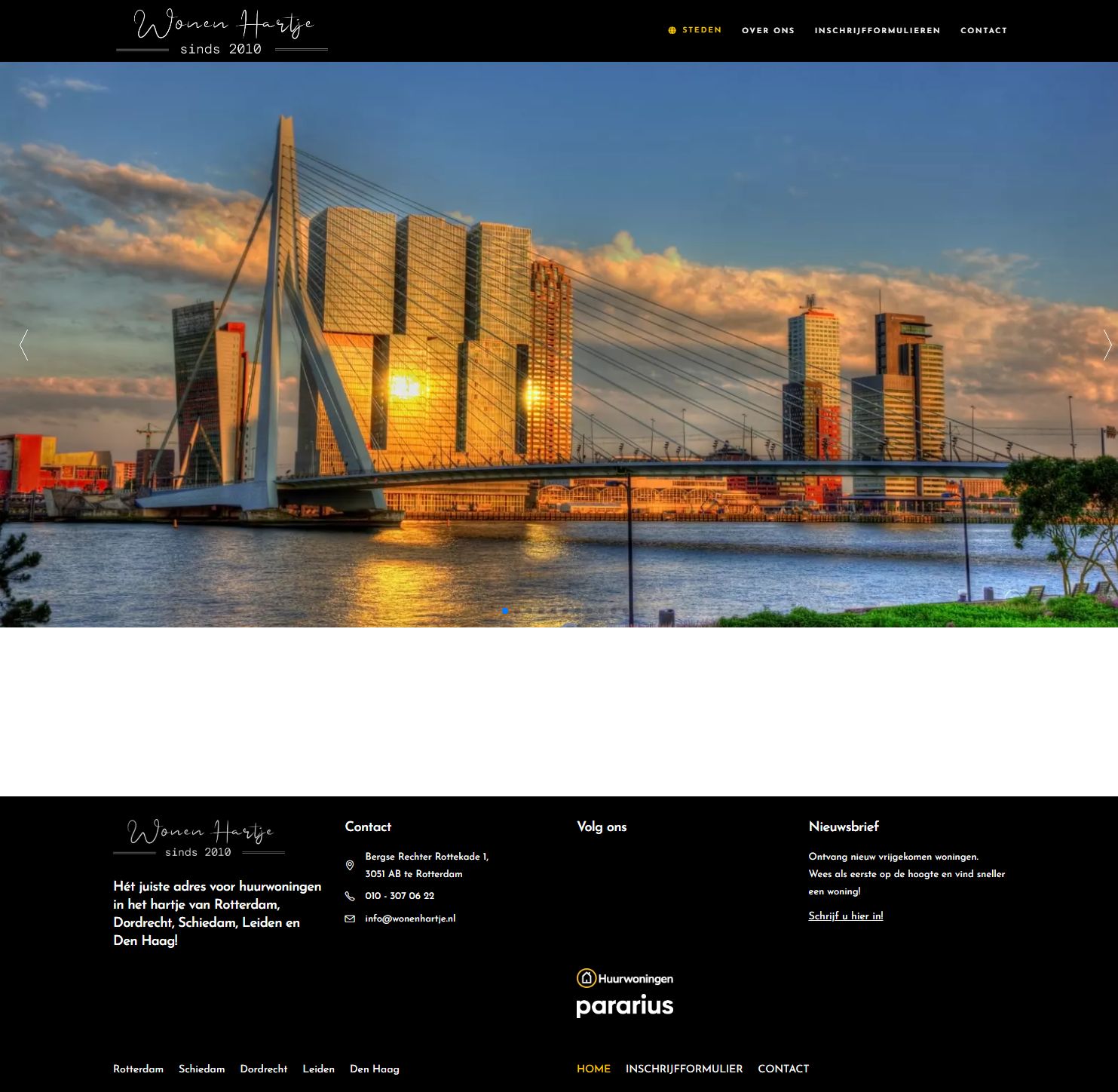 Screenshot van de website van wonenhartje.nl