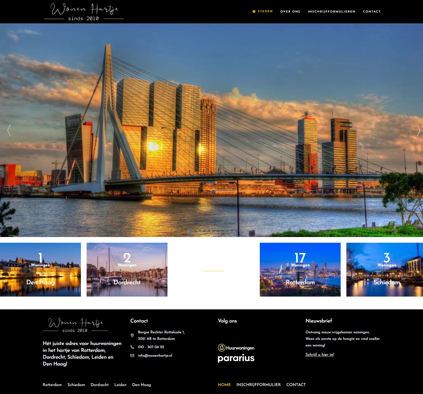 Screenshot van de website van wonenhartje.nl
