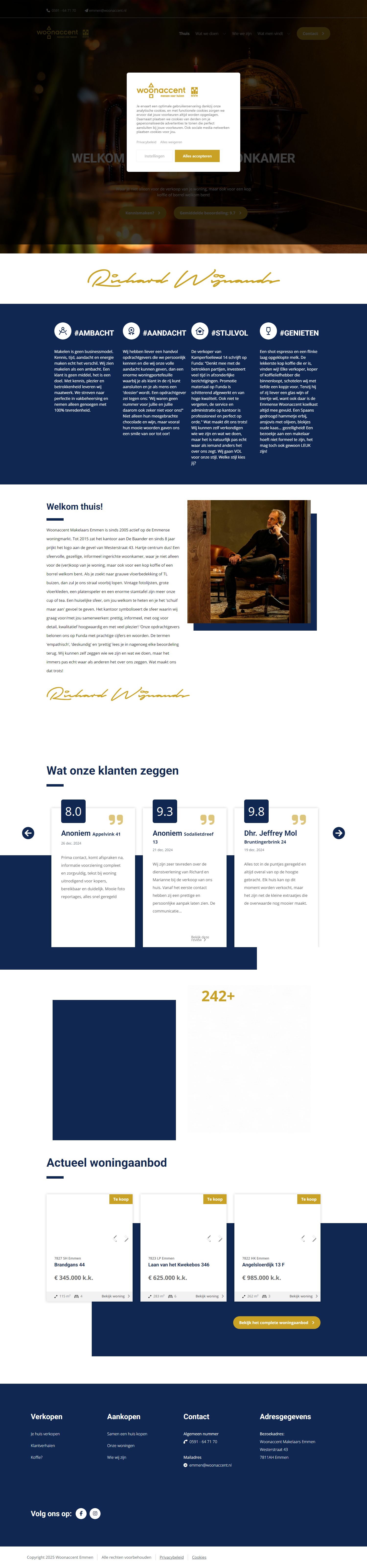 Screenshot van de website van www.woonaccentemmen.nl