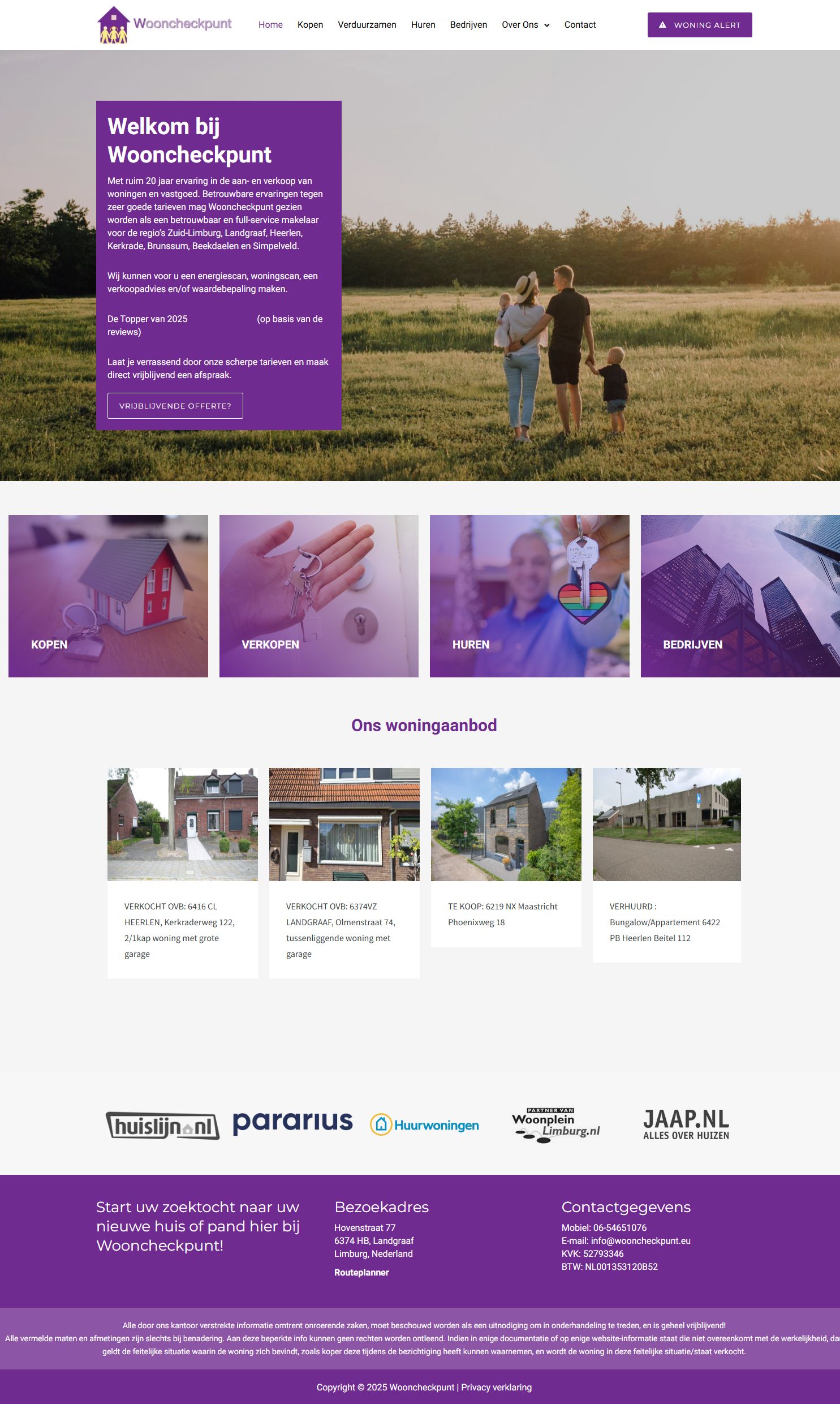 Screenshot of the website of www.wooncheckpunt.eu