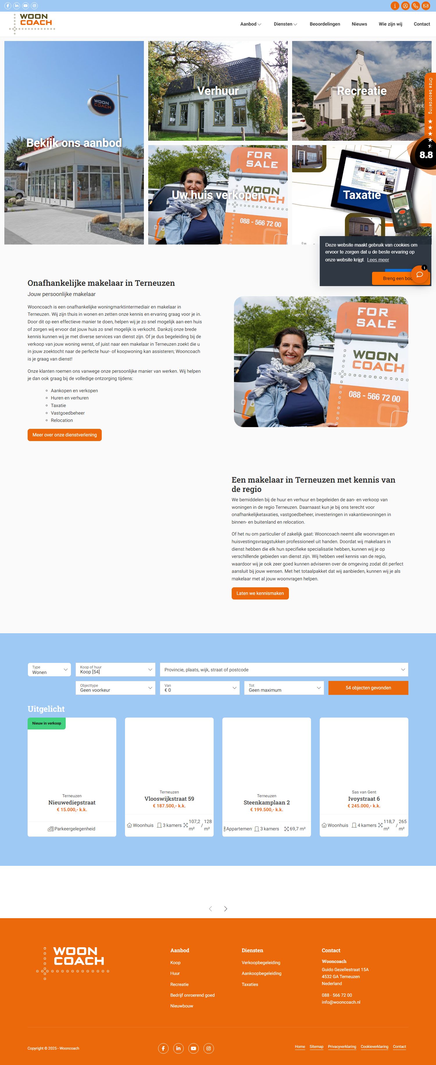 Screenshot van de website van www.wooncoach.nl