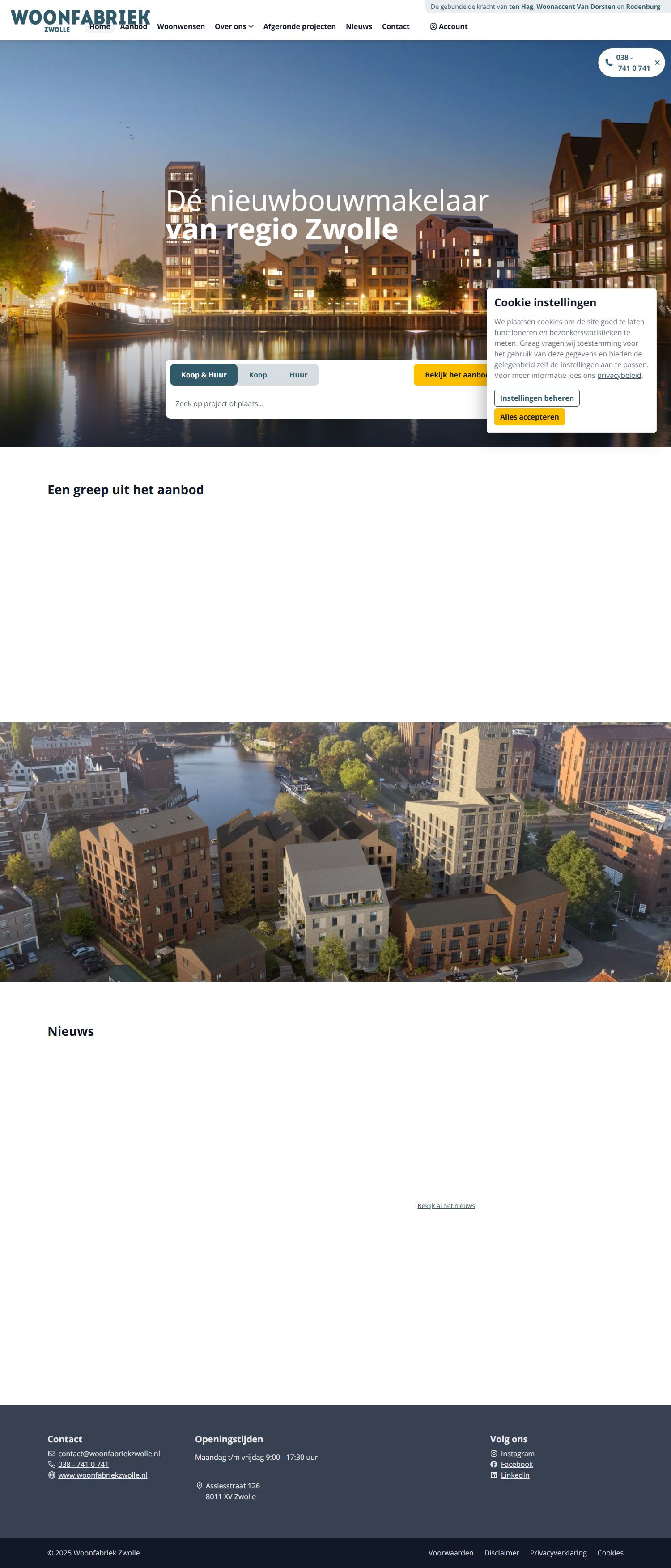 Screenshot of the website of www.woonfabriekzwolle.nl