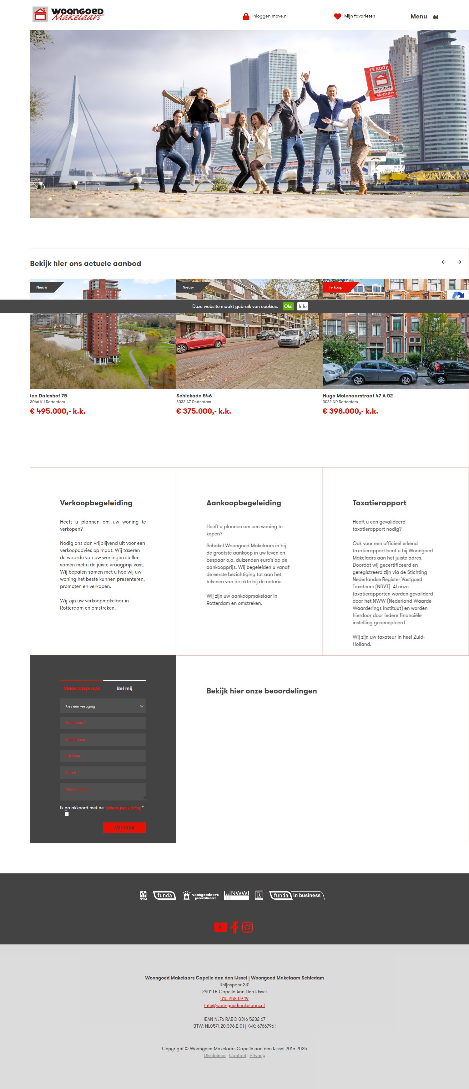 Screenshot van de website van www.woongoedmakelaars.nl