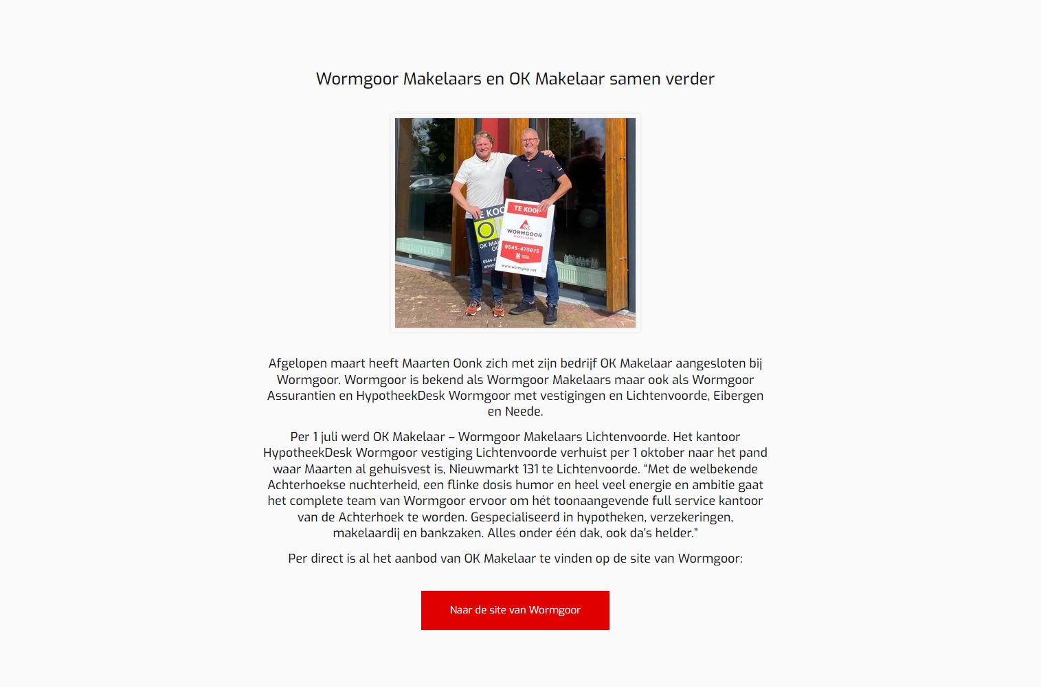 Kantoor foto van Wormgoor Makelaars Lichtenvoorde