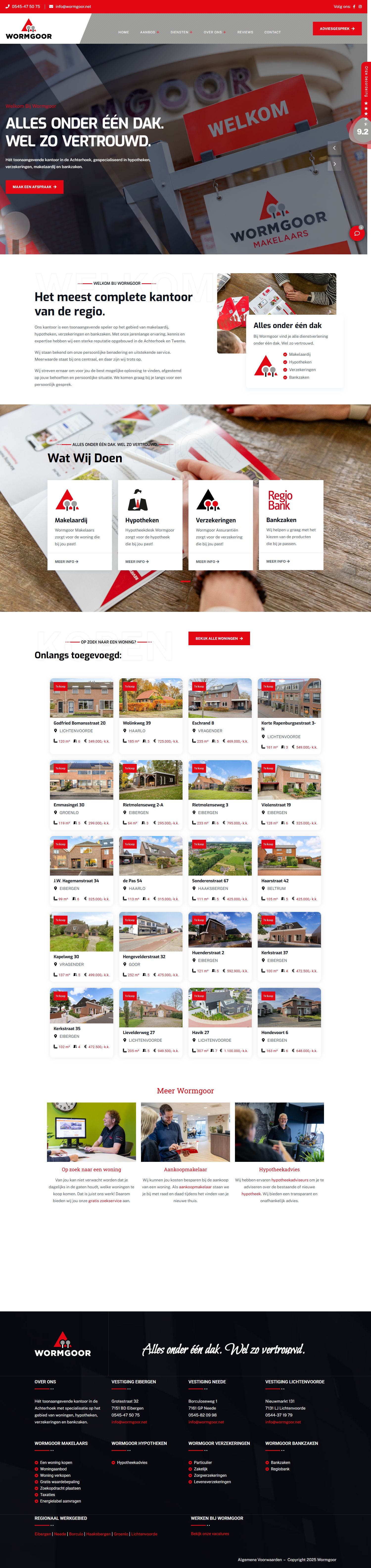 Capture d'écran du site web de www.wormgoor.net
