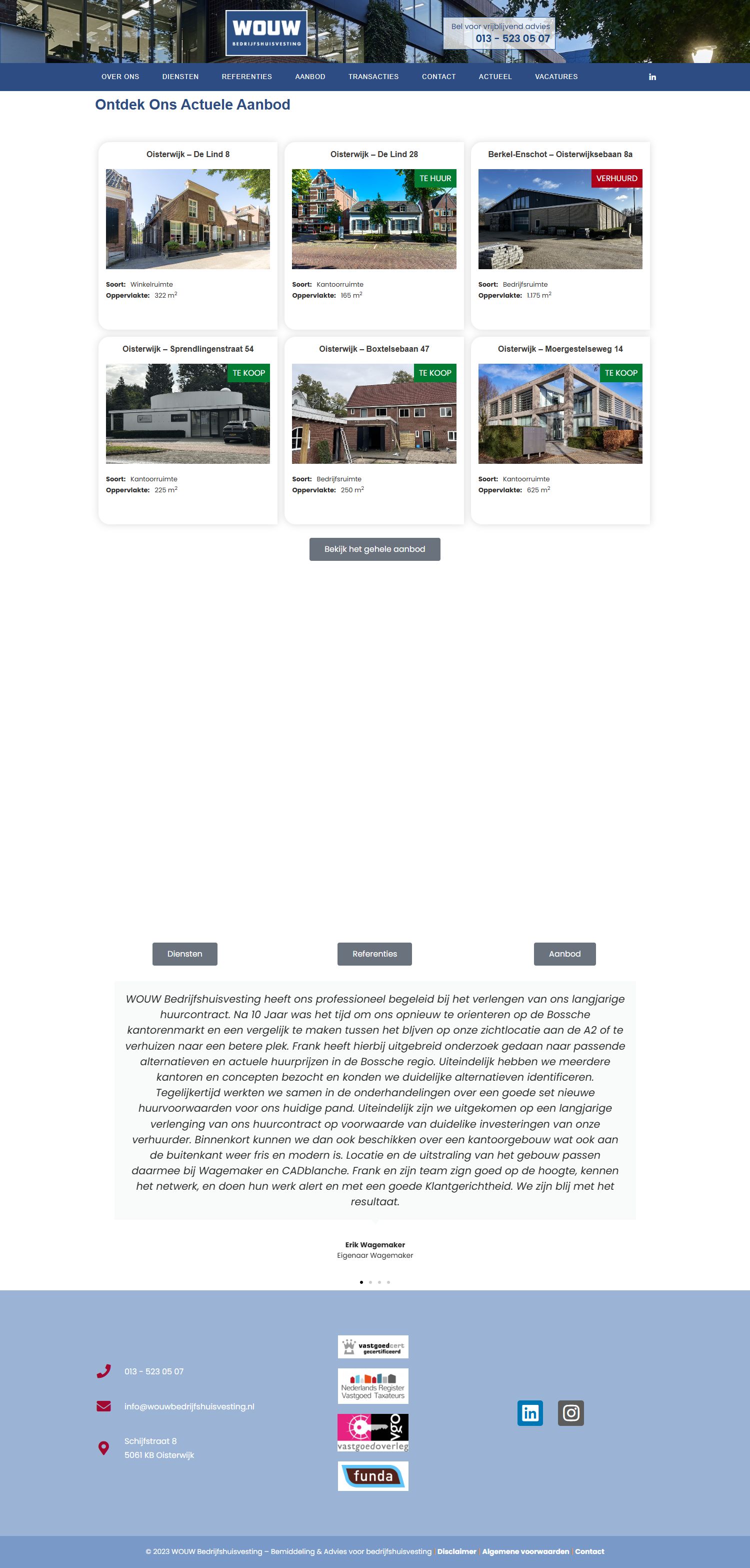 Screenshot van de website van www.vdwpartners.nl