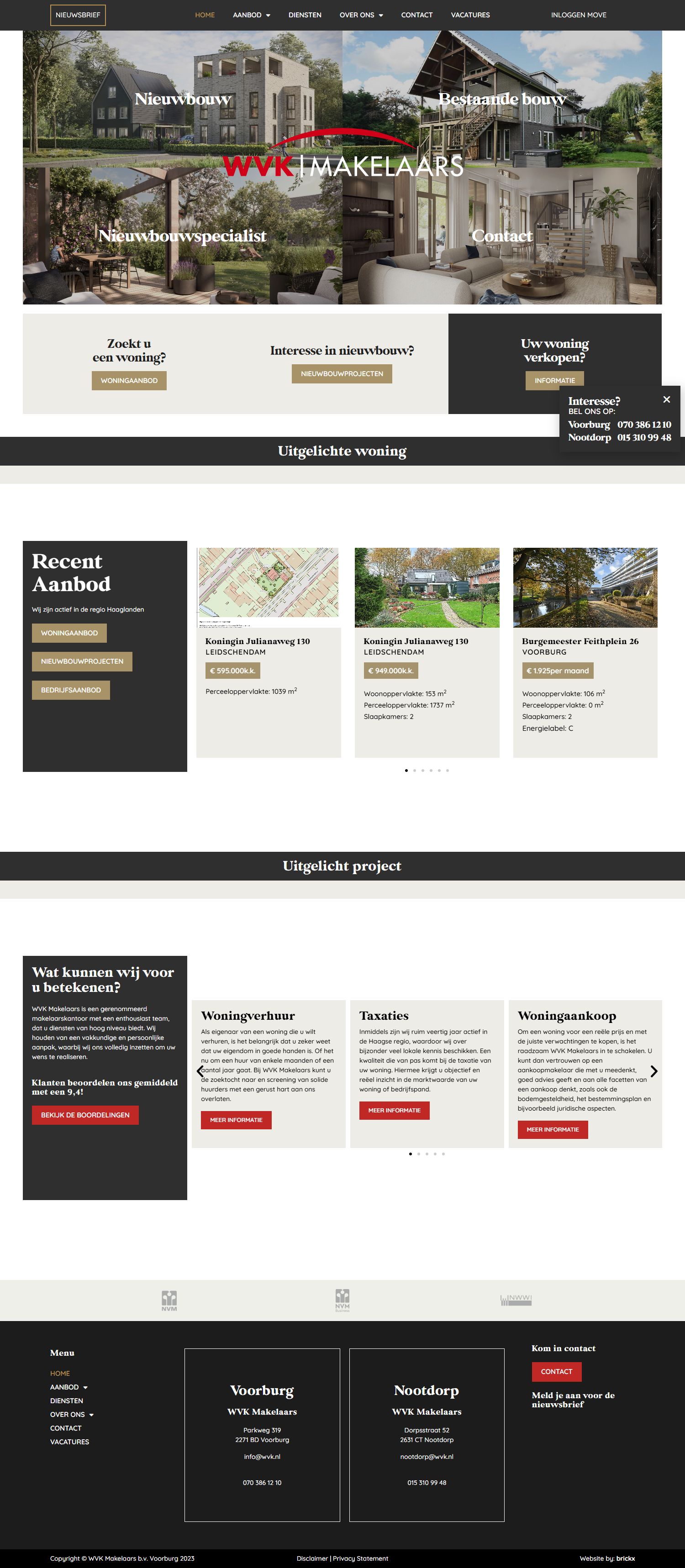 Capture d'écran du site web de www.wvk.nl
