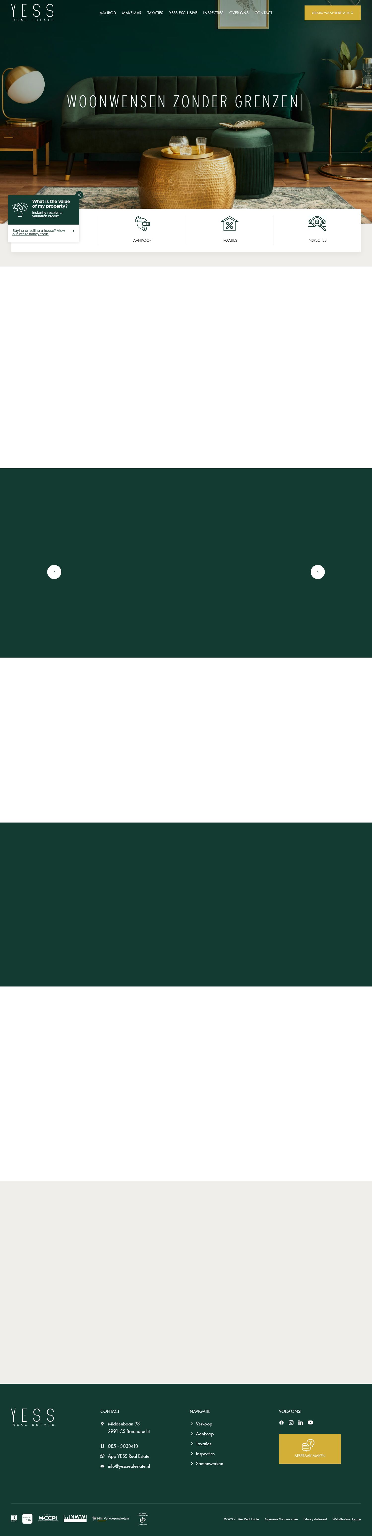 Screenshot of the website of www.yessrealestate.nl