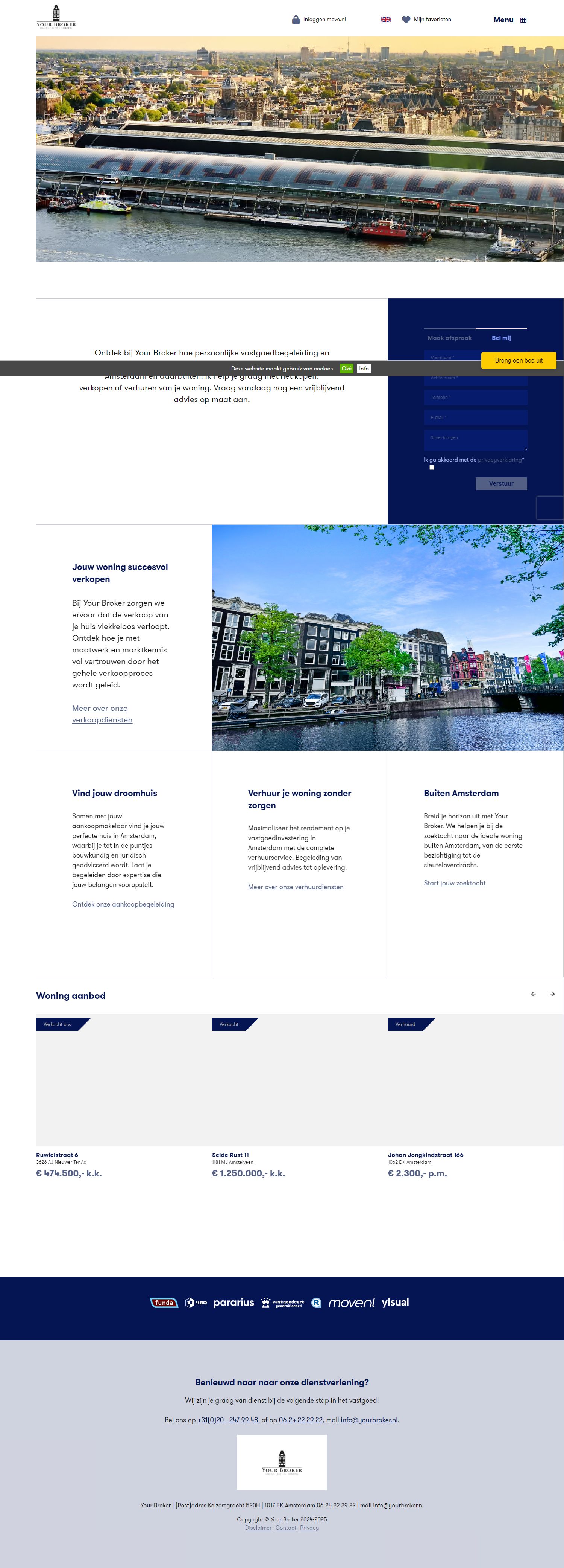 Screenshot van de website van www.yourbroker.nl