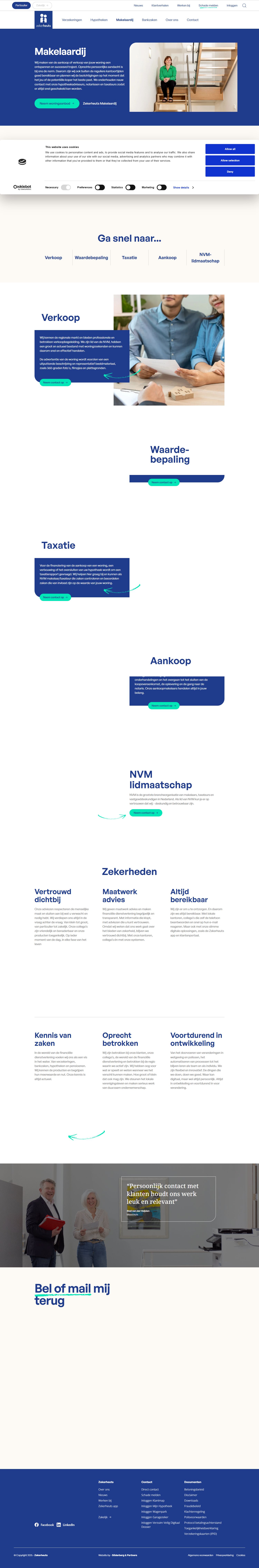 Screenshot van de website van www.zekerheuts.nl