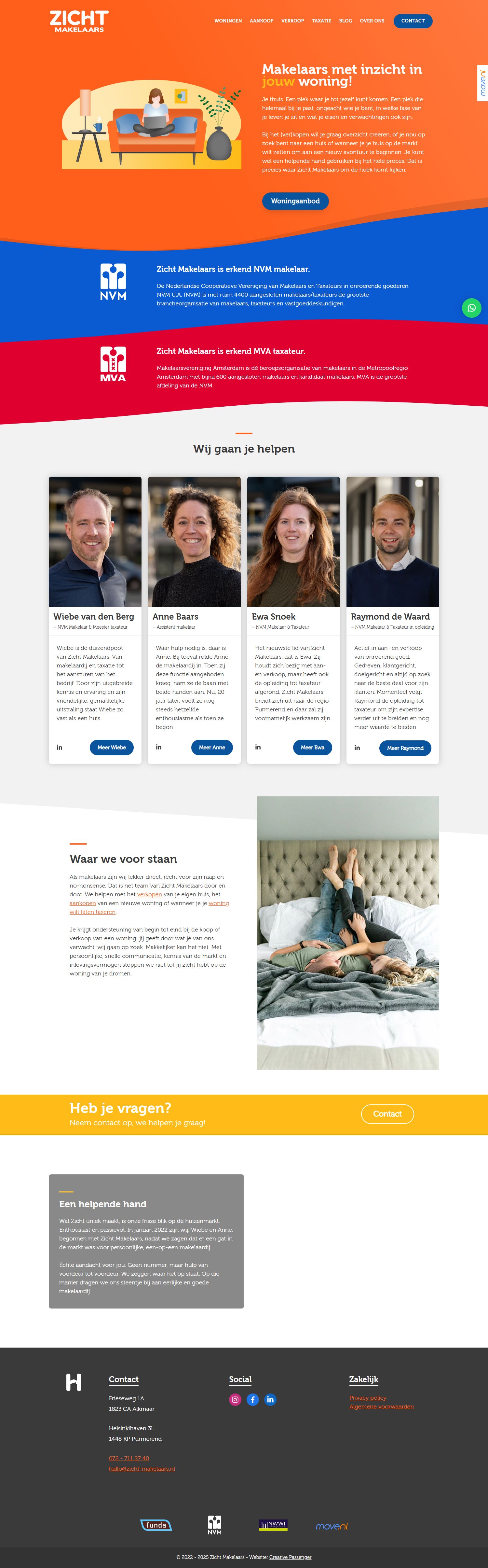 Capture d'écran du site web de www.zichtmakelaars.nl
