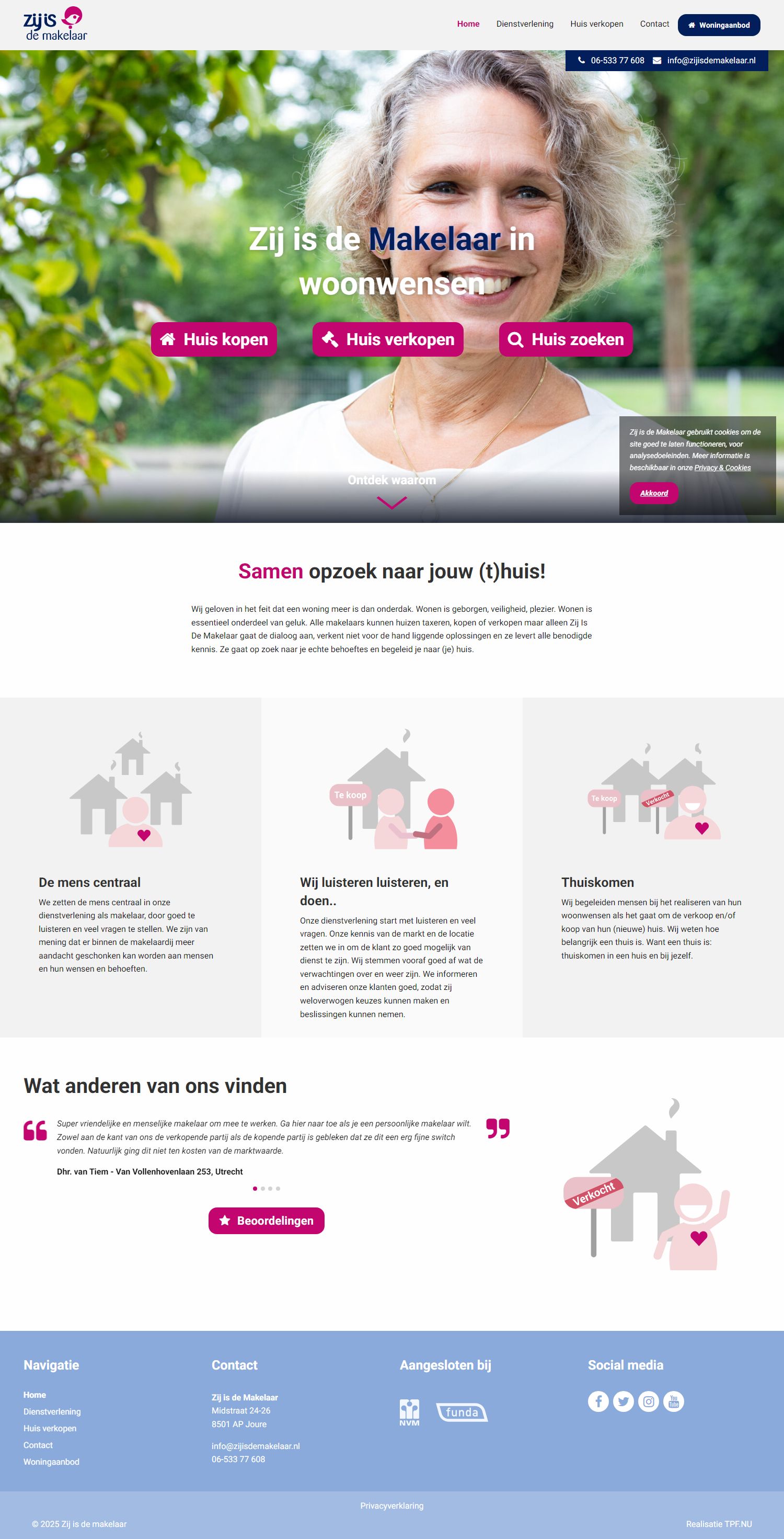 Screenshot van de website van www.zijisdemakelaar.nl