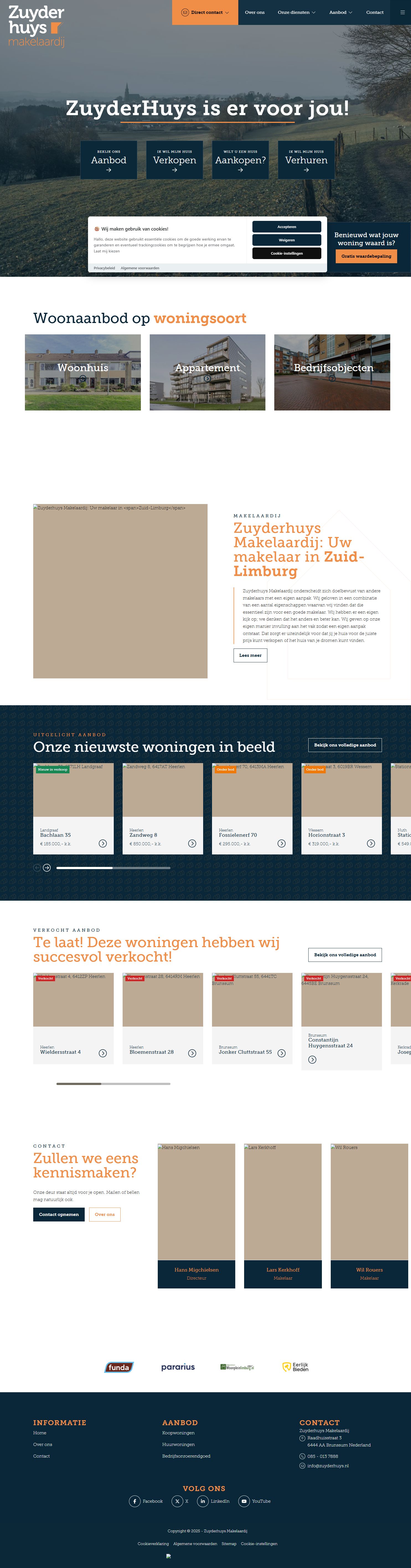 Screenshot der Website von www.zuyderhuys.nl