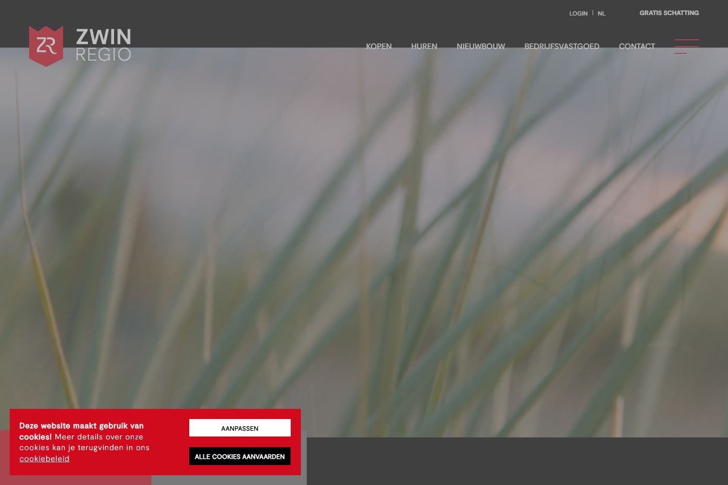 Capture d'écran du site web de www.zwinregio.com