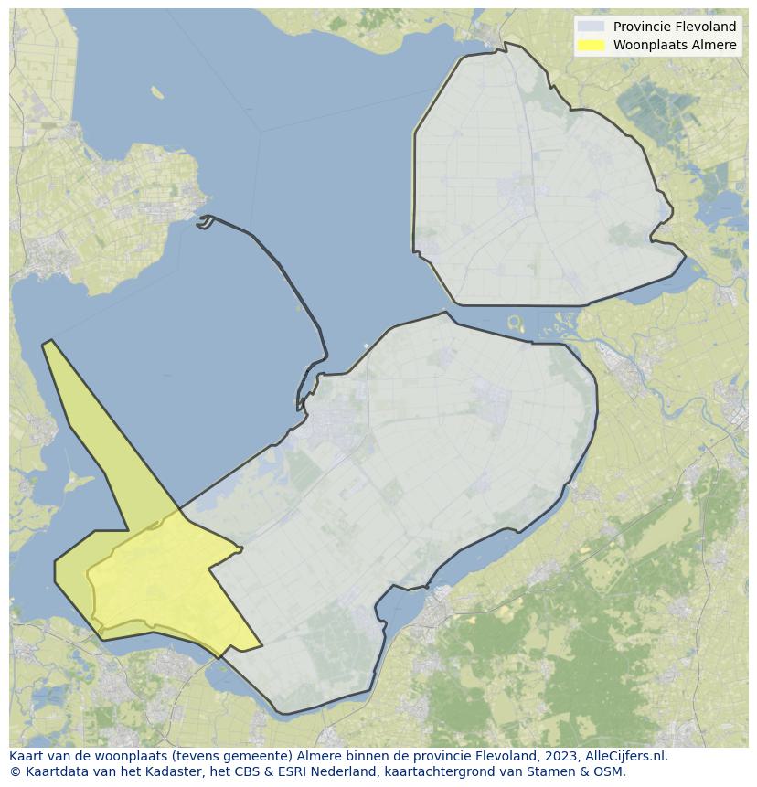 Kaart van Almere