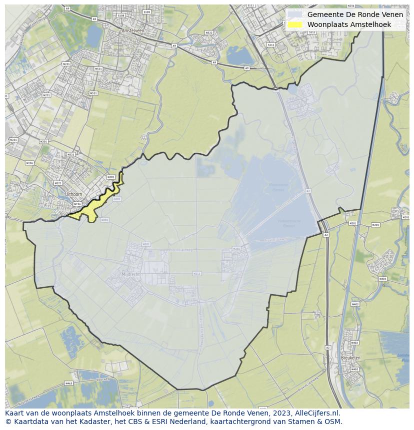 Kaart van Amstelhoek