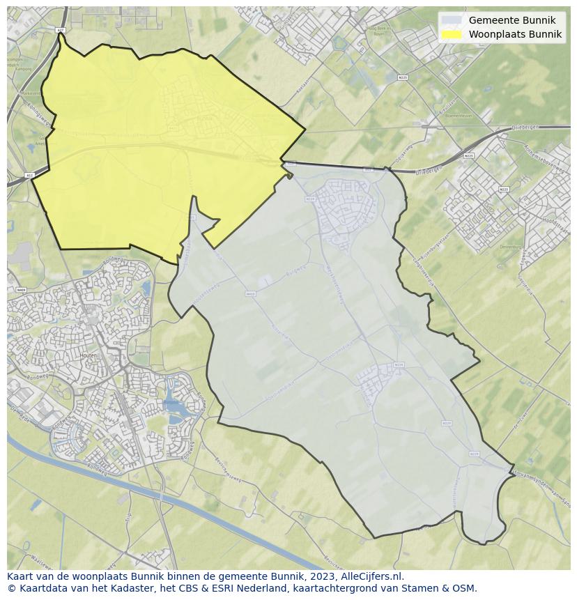 Kaart van makelaars in Bunnik, gemeente Bunnik