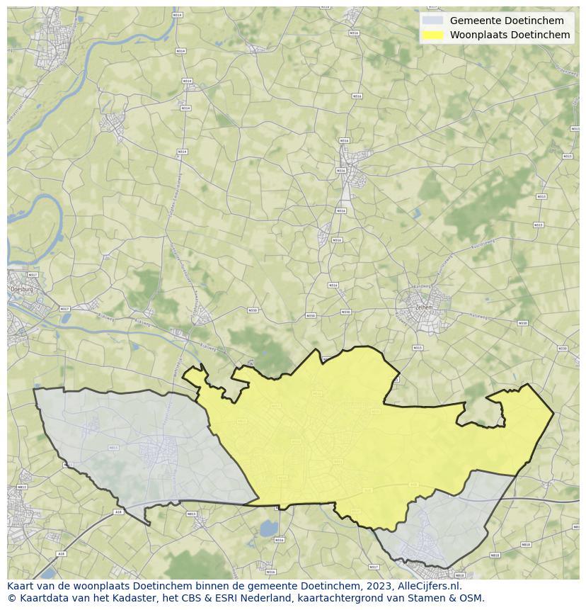 Kaart van Doetinchem