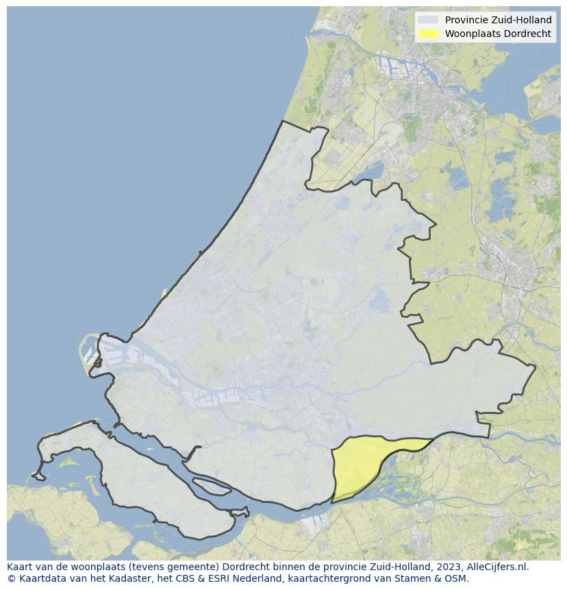 Kaart van Dordrecht
