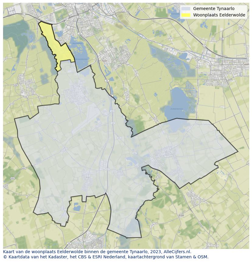 Kaart van Eelderwolde