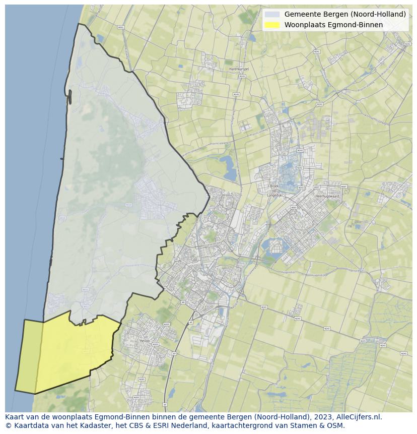 Kaart van makelaars in Egmond-Binnen, gemeente Bergen