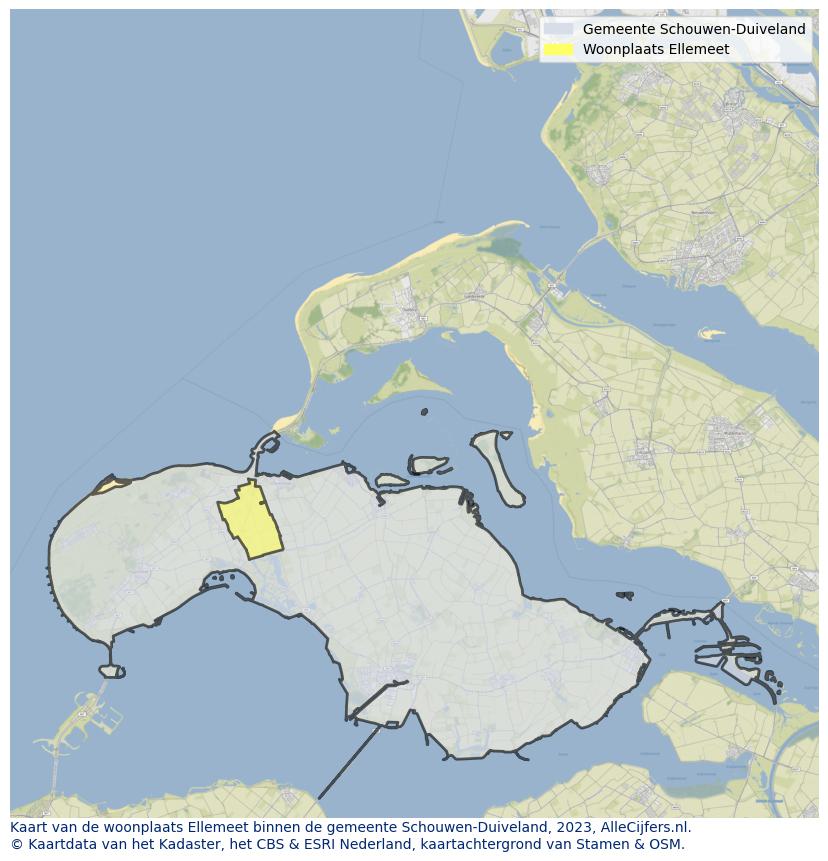 Kaart van makelaars in Ellemeet, gemeente Schouwen-Duiveland