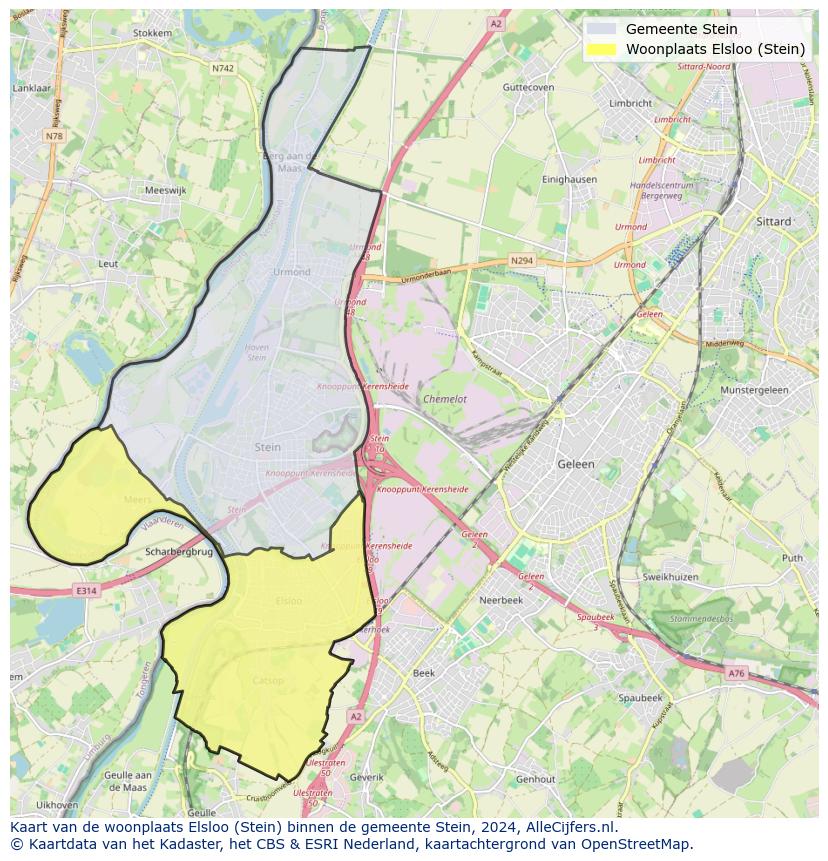 Kaart van makelaars in Elsloo, gemeente Stein