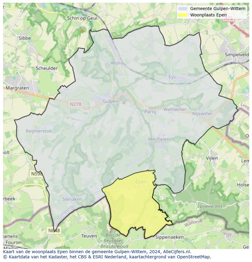 Kaart van makelaars in Epen, gemeente Gulpen-Wittem