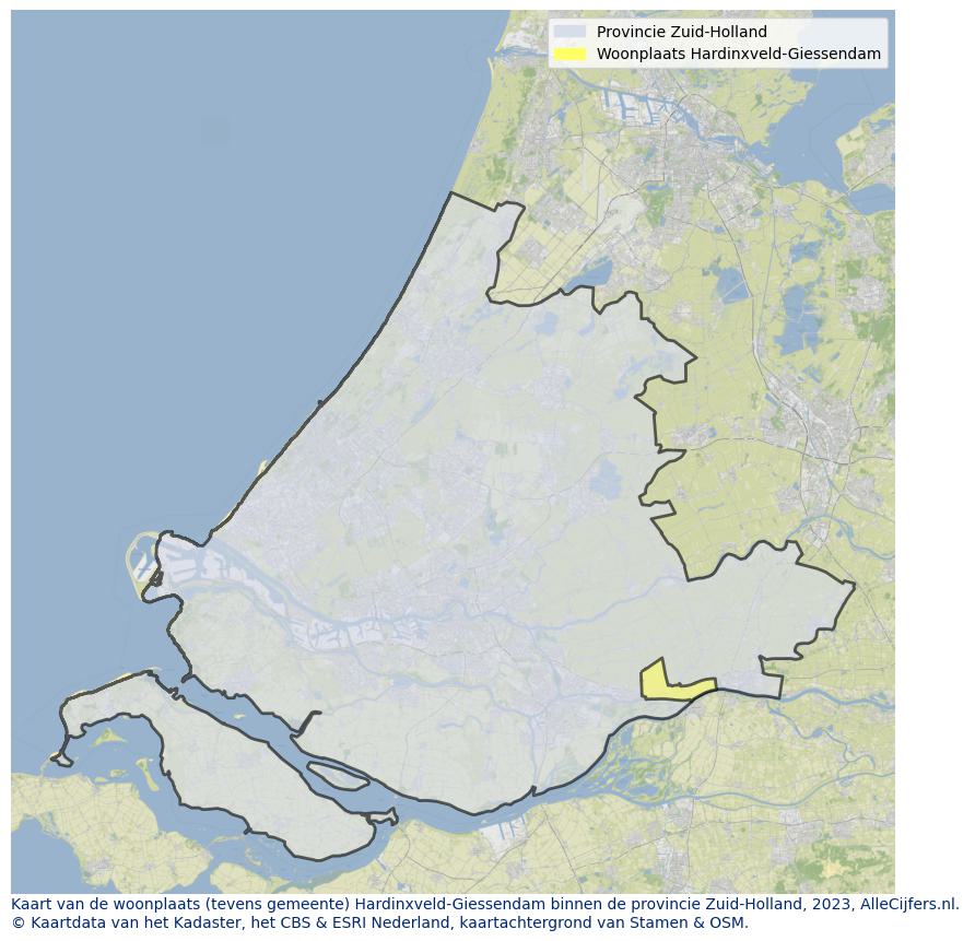 Kaart van Hardinxveld-Giessendam