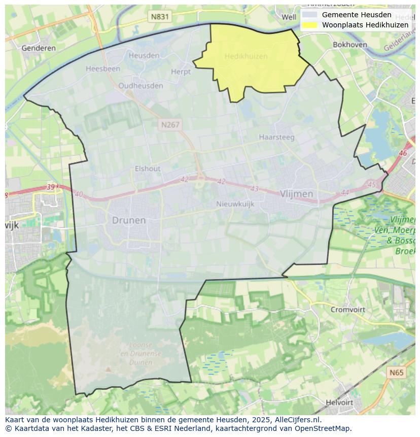 Kaart van makelaars in Hedikhuizen, gemeente 