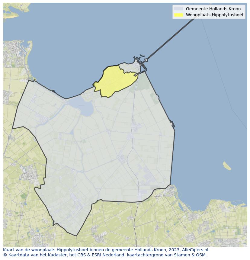 Kaart van makelaars in Hippolytushoef, gemeente Wieringen