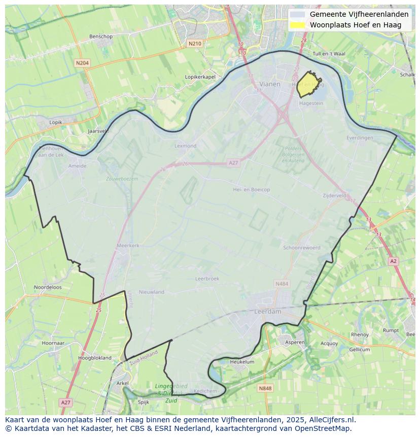Map of real estate agents in Hoef en Haag, municipality 