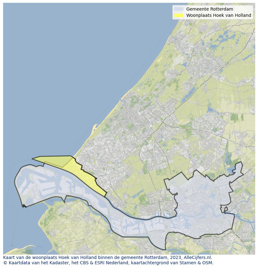 Kaart van Hoek van Holland