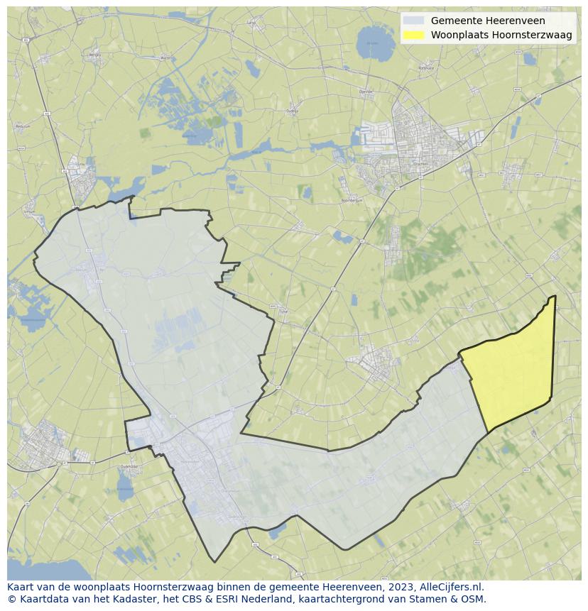 Kaart van Hoornsterzwaag