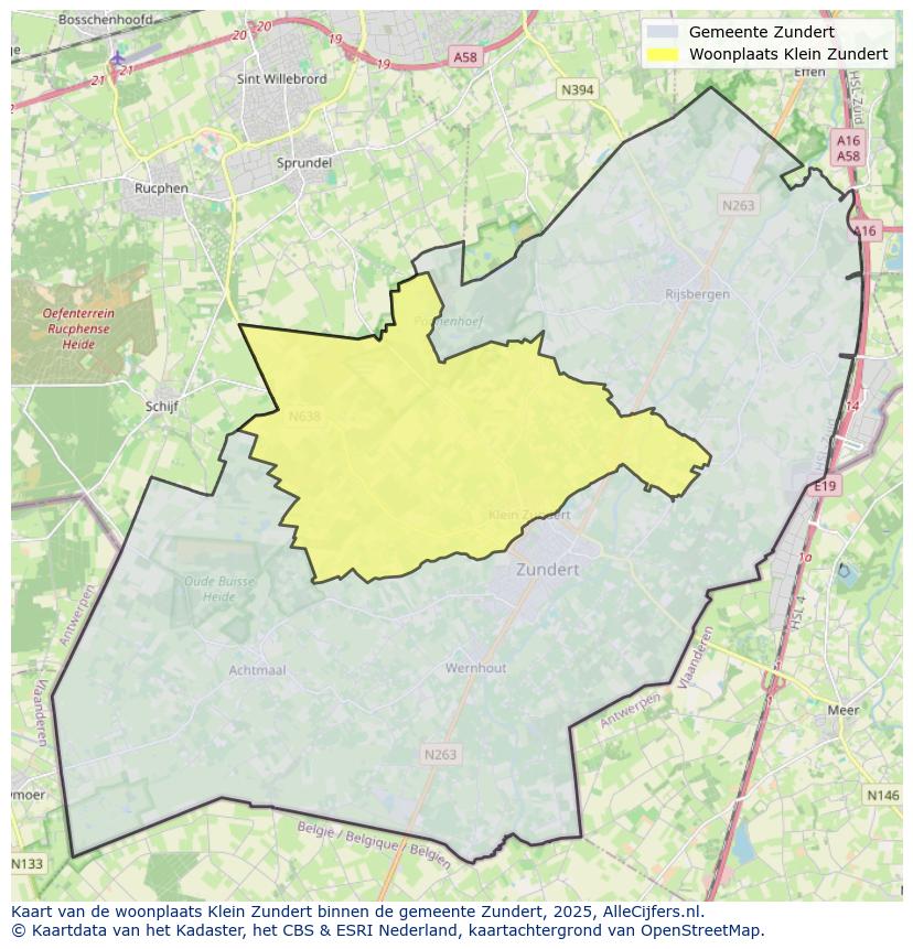 Kaart van makelaars in Klein Zundert, gemeente 