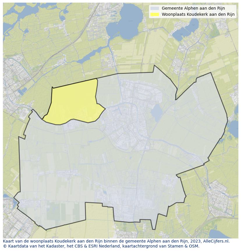 Kaart van Koudekerk aan den Rijn