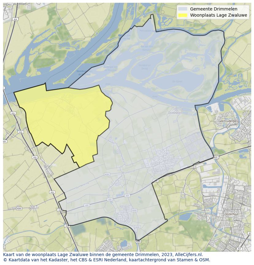 Kaart van Lage Zwaluwe