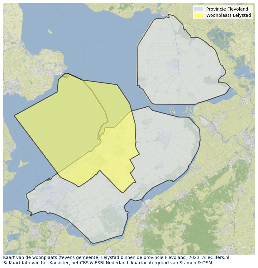 Kaart van Lelystad