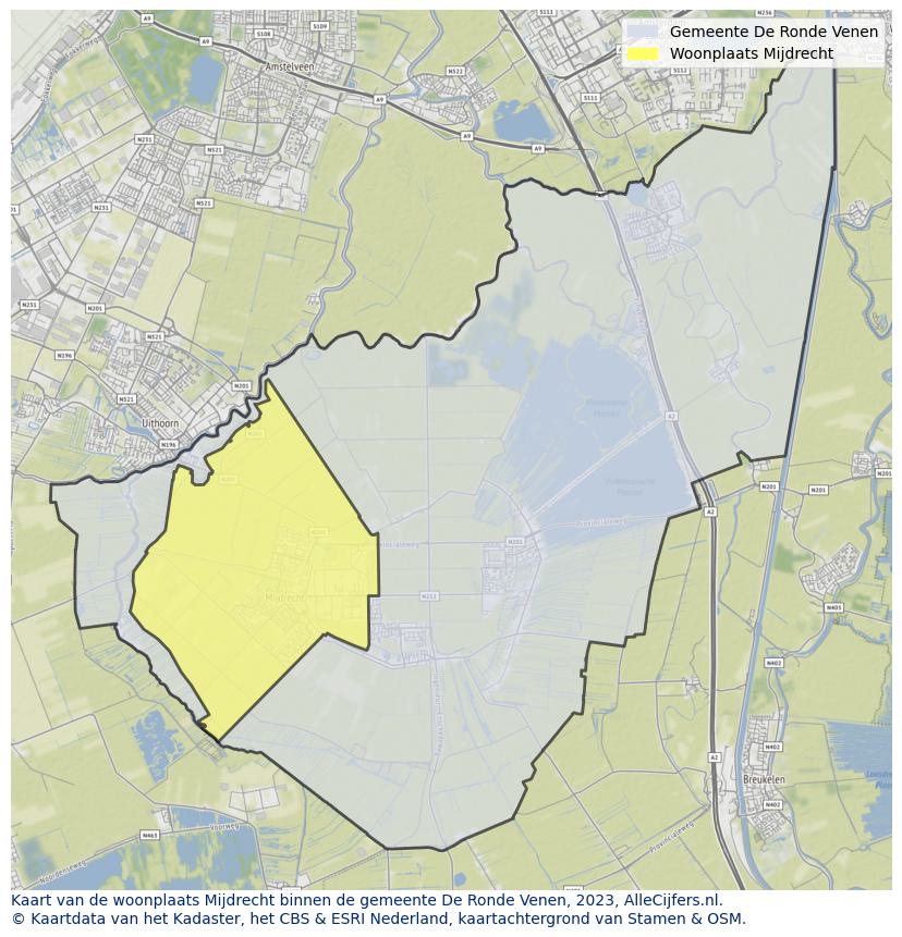 Kaart van makelaars in Mijdrecht, gemeente De Ronde Venen