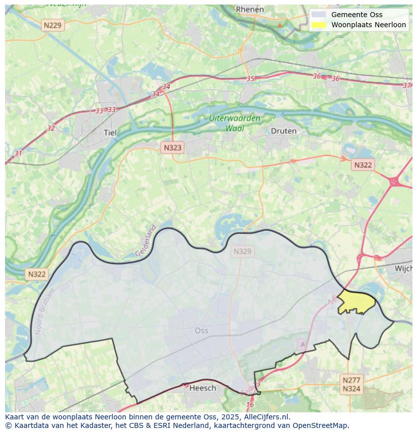 Kaart van makelaars in Neerloon, gemeente 