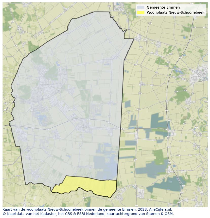 Kaart van Nieuw-Schoonebeek