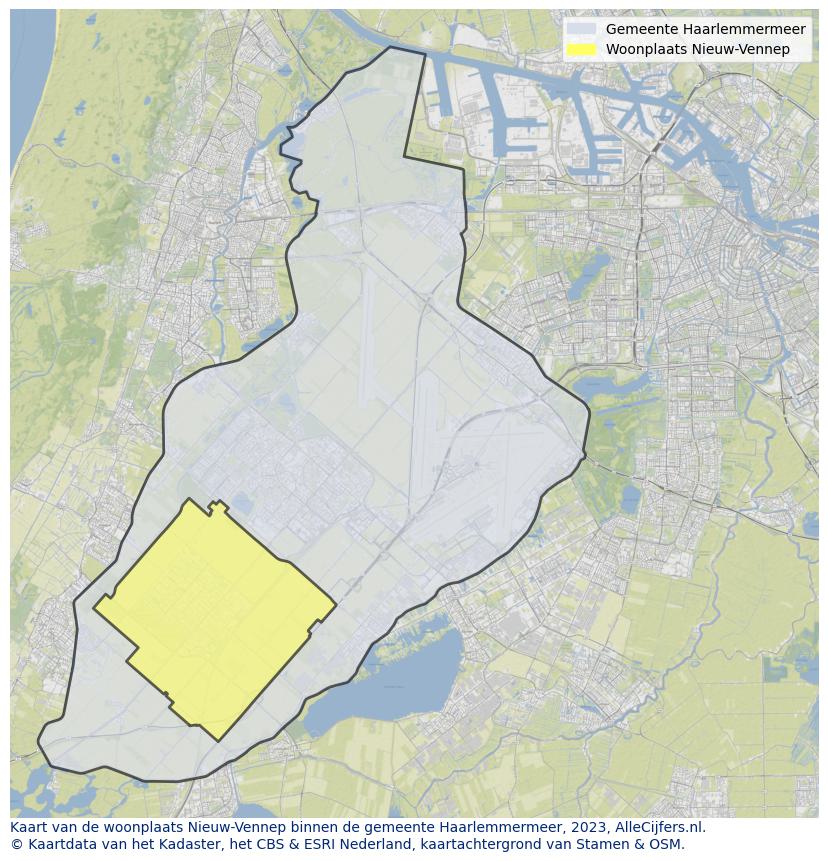 Kaart van Nieuw Vennep