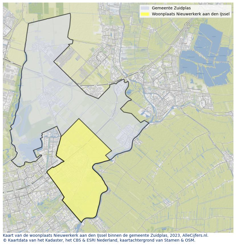 Kaart van Nieuwerkerk aan den IJssel