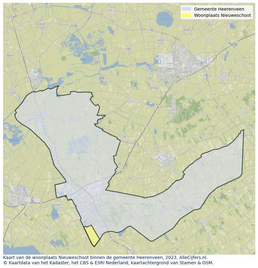 Kaart van Nieuweschoot
