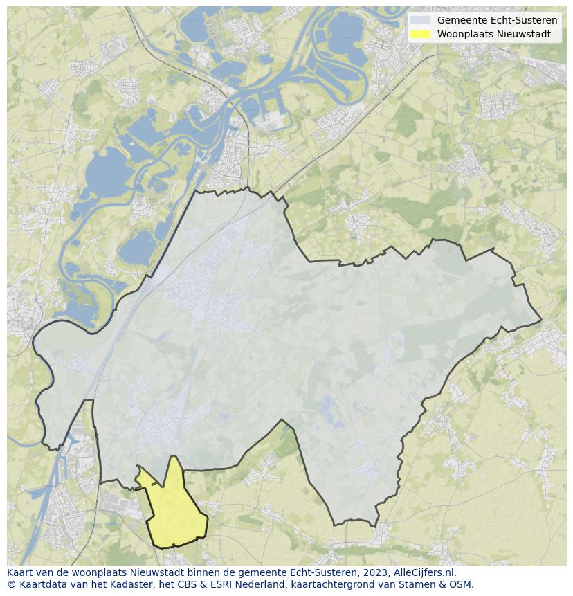 Kaart van Nieuwstadt