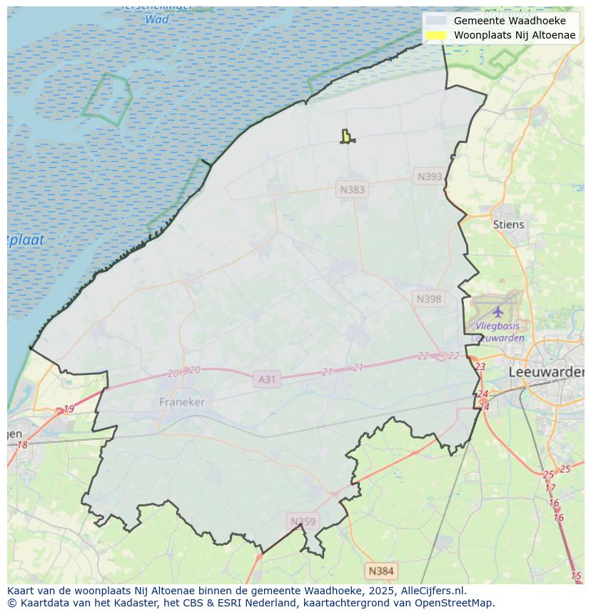 Kaart van makelaars in Nij Altoenae, gemeente 